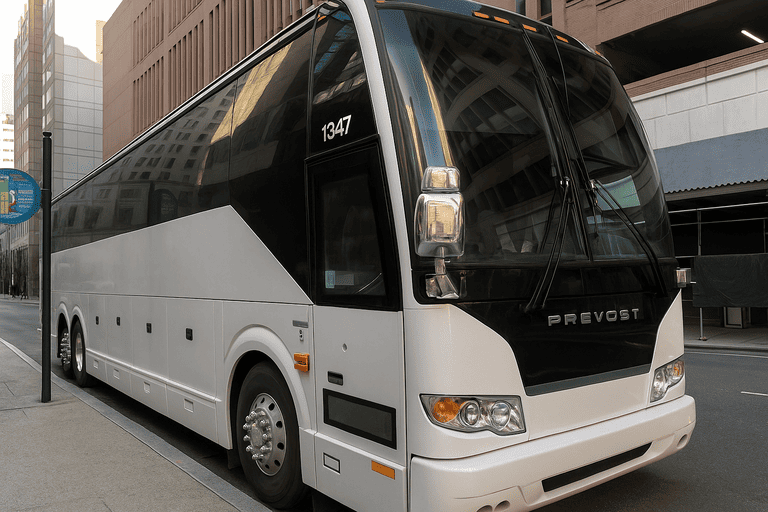 a Chicago Shuttle Bus Rentals coach bus